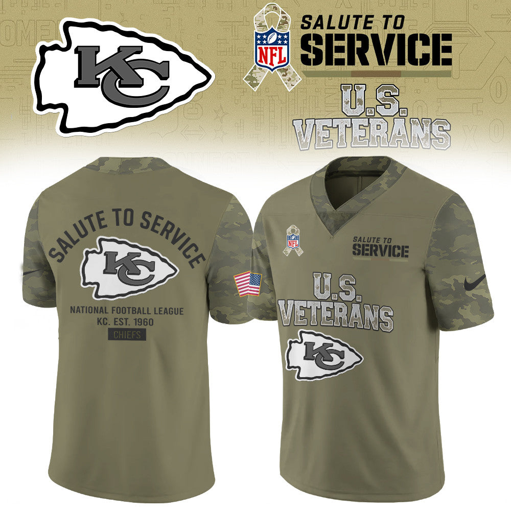 Kansas City Chiefs Merch NFL 2026 Salute To Service Jersey Presents For Chiefs Kingdom - Foxy23shop
