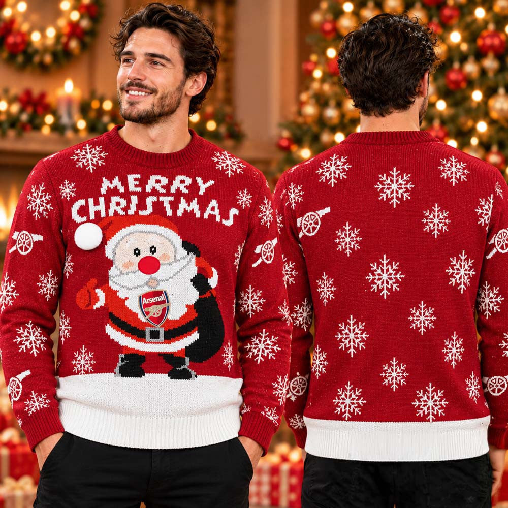 Arsenal Santa Clause Christmas Ugly Sweater Arsenal Merch Soccer Fan Gear - Foxy23shop