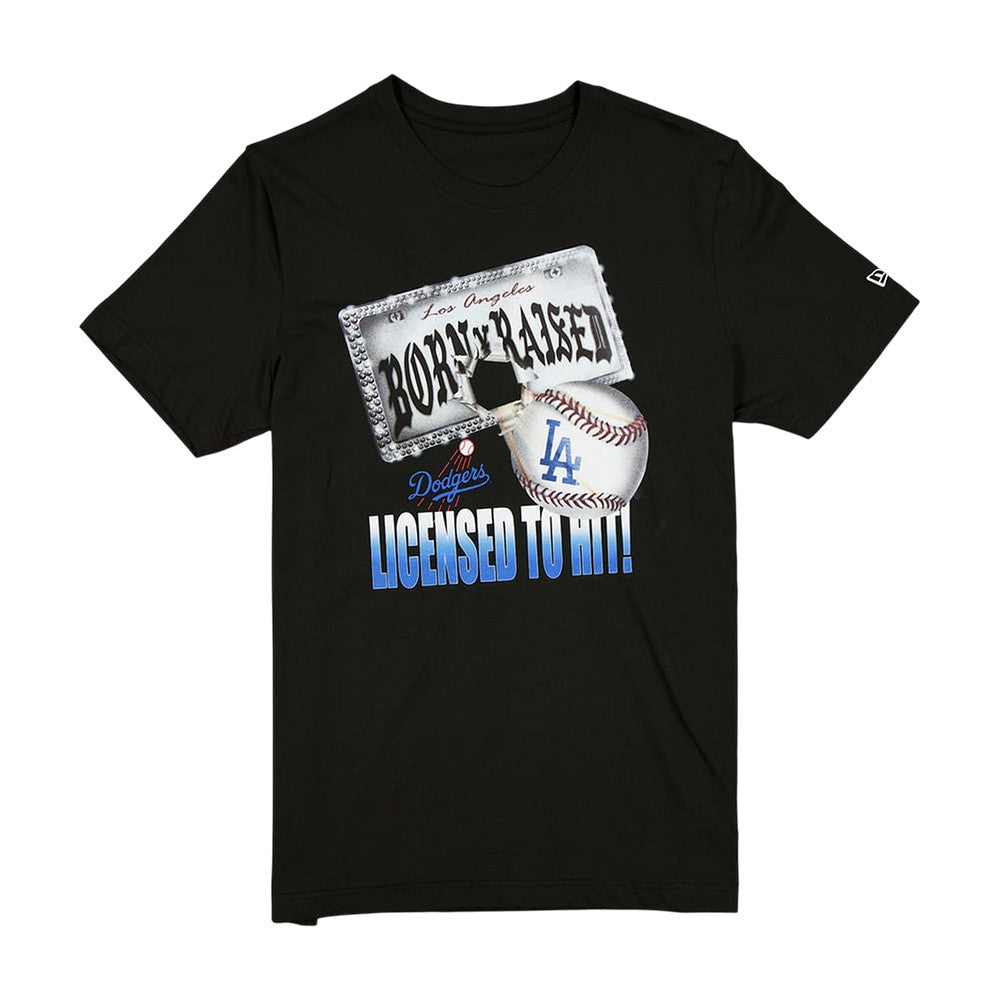 Born x Raised Merch Los Angeles Dodgers New Era Black T-Shirt Gift For Dad - Foxy23shop
