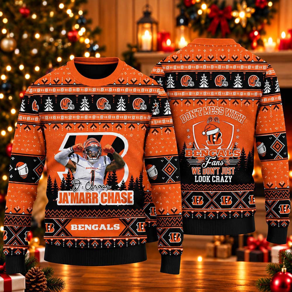 Cincinnati Bengals Dont Mess With Bengals 2026 Ugly Christmas Sweater Bengals Clothing Gifts For Fans - Foxy23shop