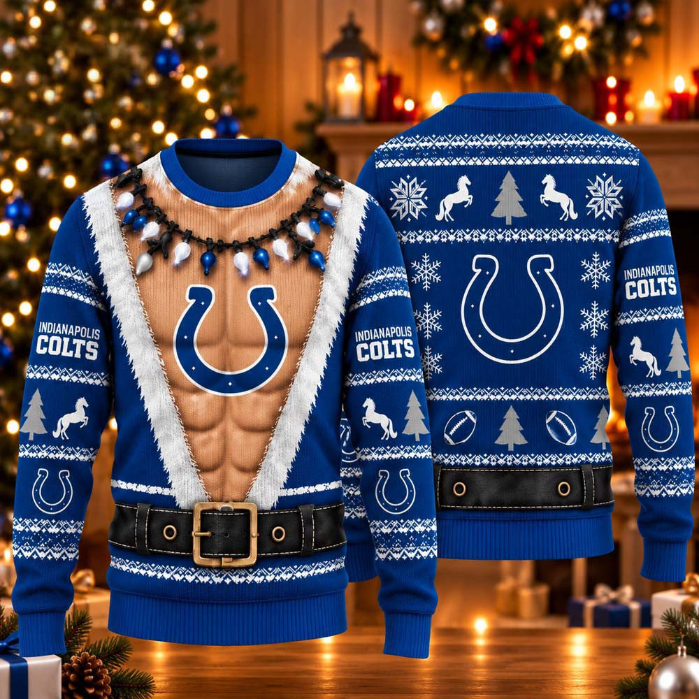 Indianapolis Colts Funny Body 2026 Ugly Christmas Sweater Indianapolis Colts Merch Gifts For Football Lover - Foxy23shop