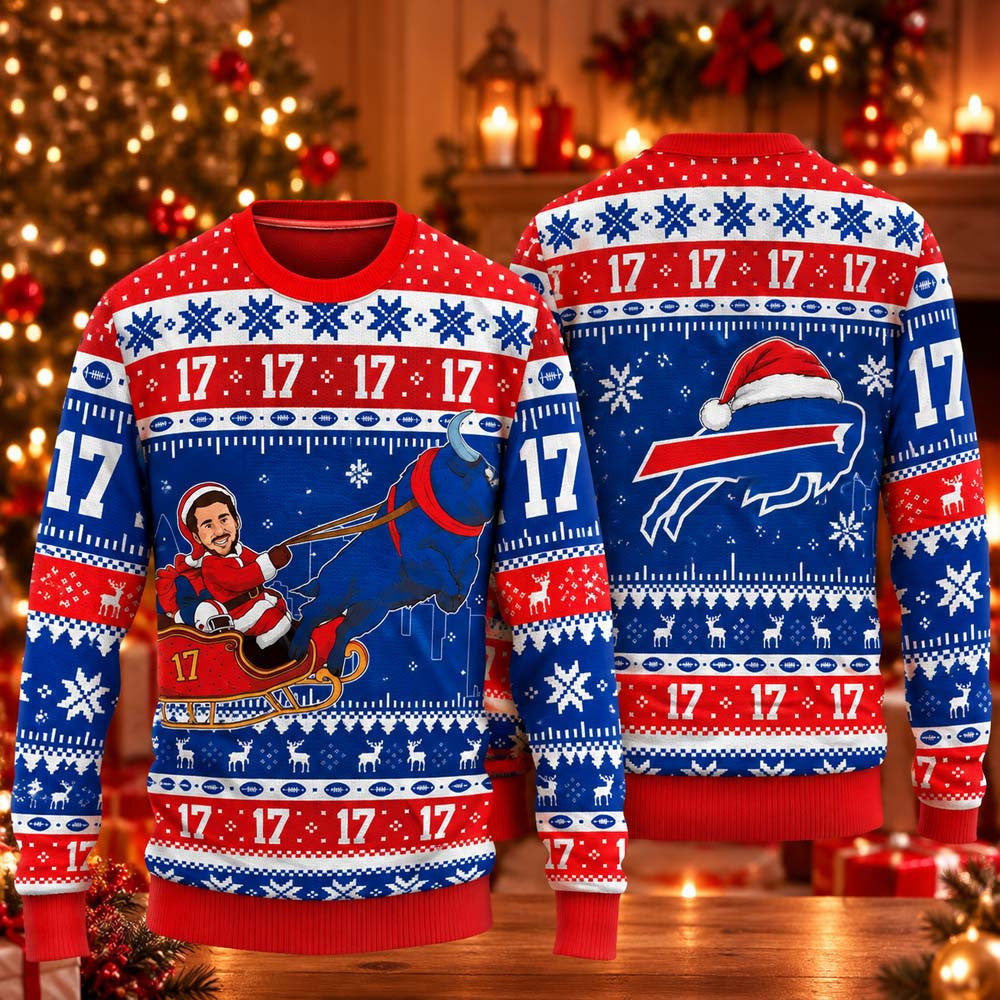 NFL Buffalo Bill Ugly Christmas Sweater Buffalo Bill Apparel Xmas Gifts For Bills Mafia - Foxy23shop