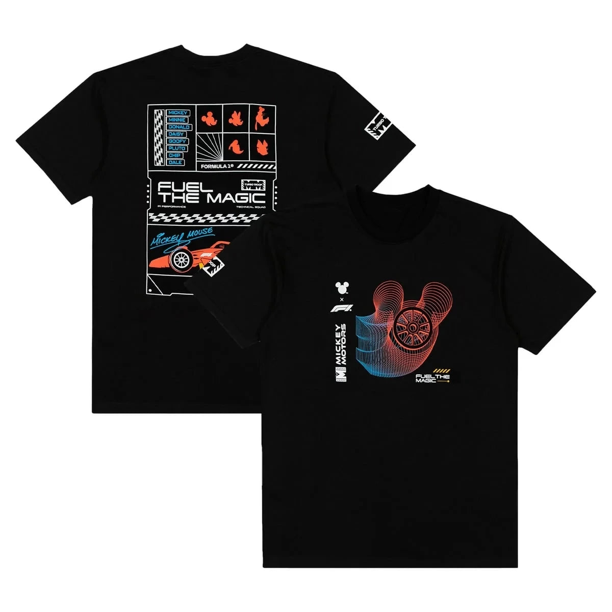 Formula 1 X Disney Race Grid T-Shirt Black Disney Formula Merch Best Gifts For Racing Lovers - Foxy23shop