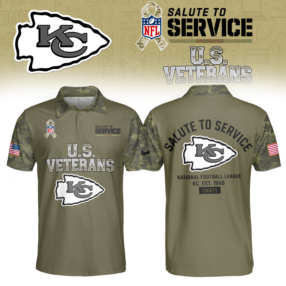 Kansas City Chiefs Merch NFL 2026 Salute To Service Polo Shirt Gift Ideas For Boyfriend - Foxy23shop