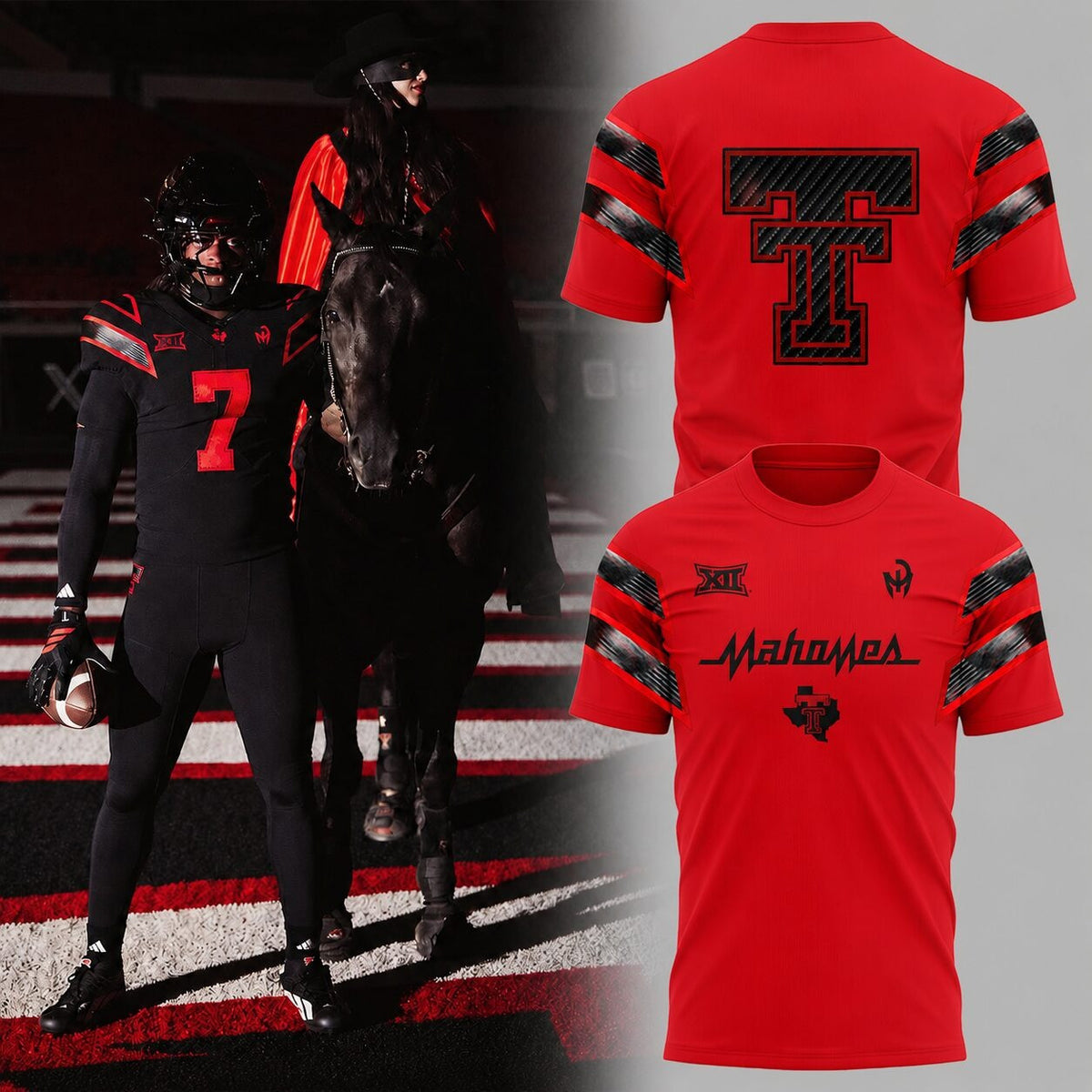 Texas Tech Red Raider Patrick Mahomes Let's Ride Red T-Shirt Red Raider Merch Gifts For Fan - Foxy23shop