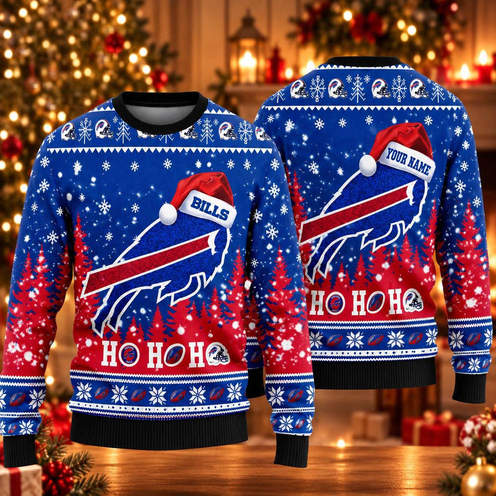 Custom Buffalo Bills Santa Ugly Christmas Sweater Xmas Gifts For Bills Mafia - Foxy23shop