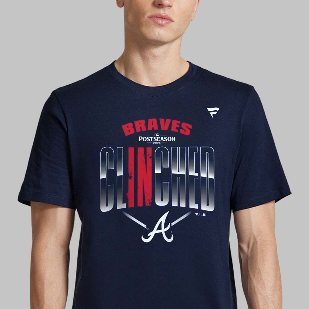 Atlanta Braves Merch 2026 MLB Postseason Locker Room Clinched Shirt Fan Gear - Foxy23shop
