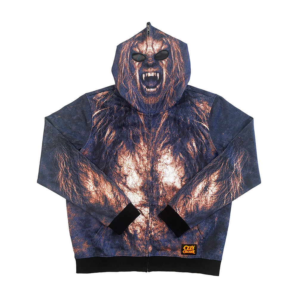 Ozzy Osbourne Merch Bark At The Moon Werewolf Zip Hoodie Ozzy Osbourne Fan Gifts - Foxy23shop