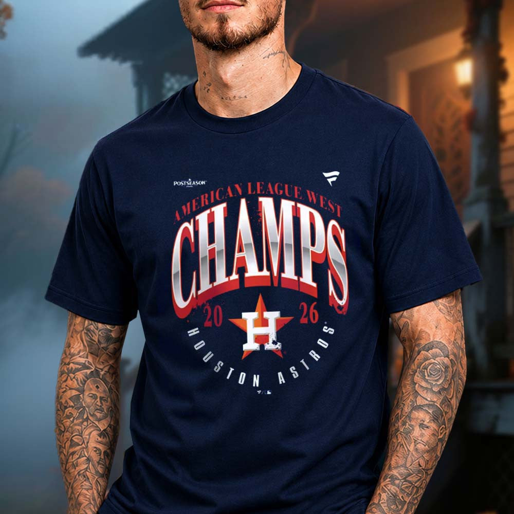Houston Astros Merch 2026 AL West Division Champions Locker Room Shirt Fan Gear - Foxy23shop