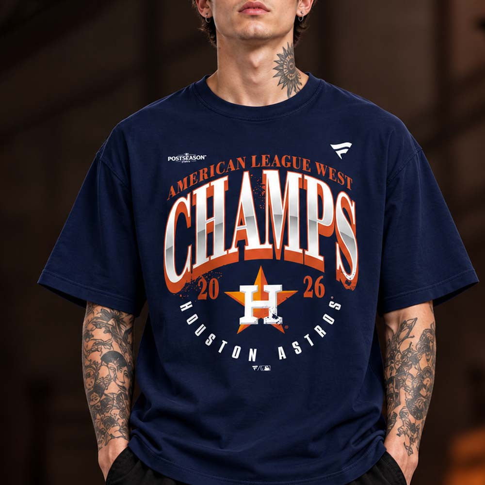 Houston Astros Merch Fanatics Navy 2026 AL West Division Champions Shirt Baseball Fan Gear - Foxy23shop