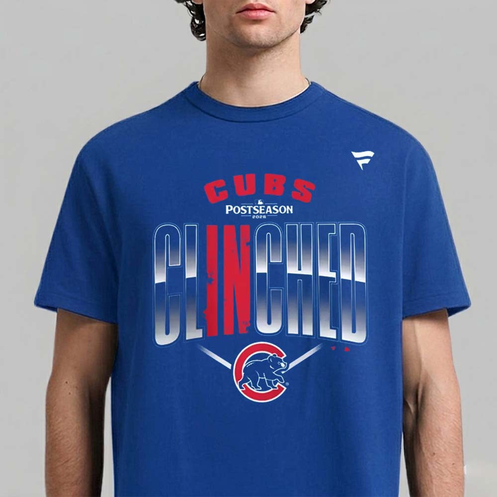 Chicago Cubs 2026 MLB Postseason Locker Room Clinched T-Shirt Gifts For Chicago Cubs Lovers - Foxy23shop