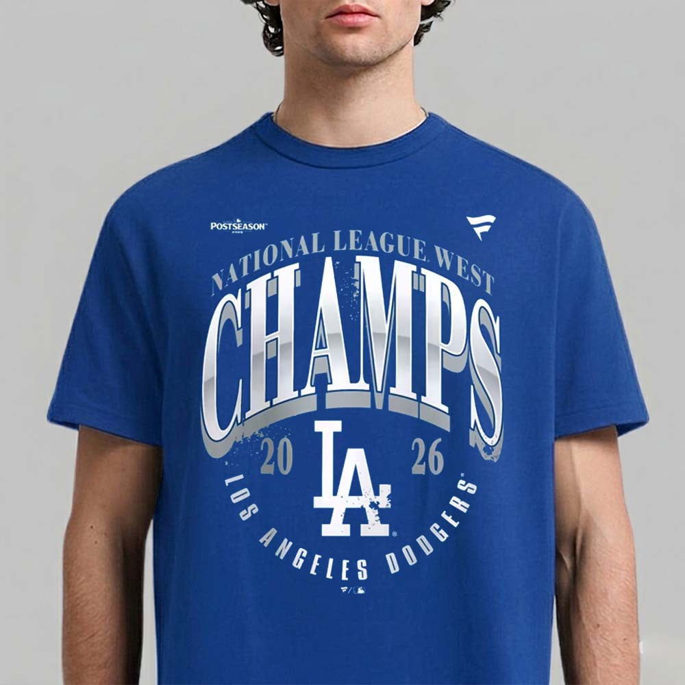Los Angeles Dodgers Merch Fanatics 2026 NL West Division Champions Shirt Gift For Dodgers Fans - Foxy23shop