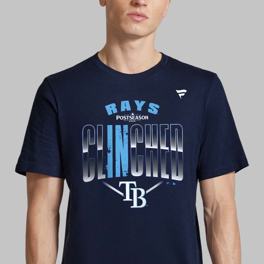 Tampa Bay Rays Merch 2026 MLB Postseason Locker Room Clinched T-Shirt Gifts For Baseball Lover - Foxy23shop
