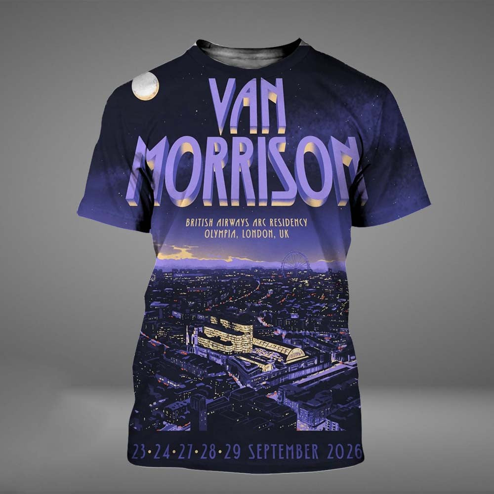 Van Morrison Olympia In London 2026 Event Poster T-Shirt Presents For Van Morrison Fans - Foxy23shop