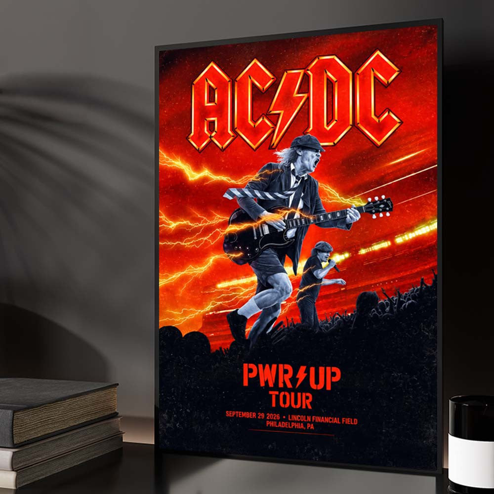 ACDC PWR Up Tour Philadelphia PA Event Poster AC DC Concert Poster Gifts For Rock Lovers - Foxy23shop