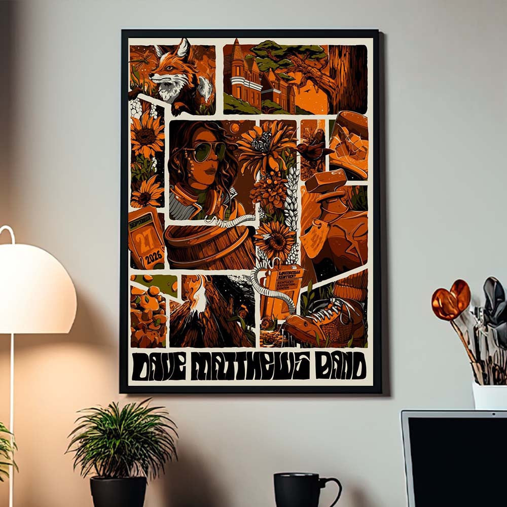 Dave Matthews Band Louisville KY Poster Dave Matthews Concert Poster Fan Gifts - Foxy23shop