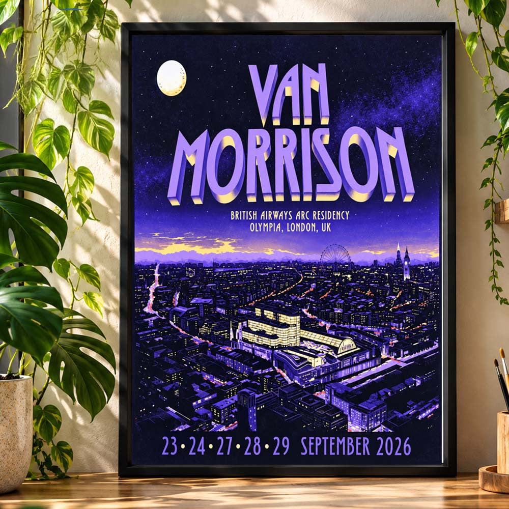 Van Morrison London UK Event Poster Van Morrison Concert Poster Presents For Fans - Foxy23shop