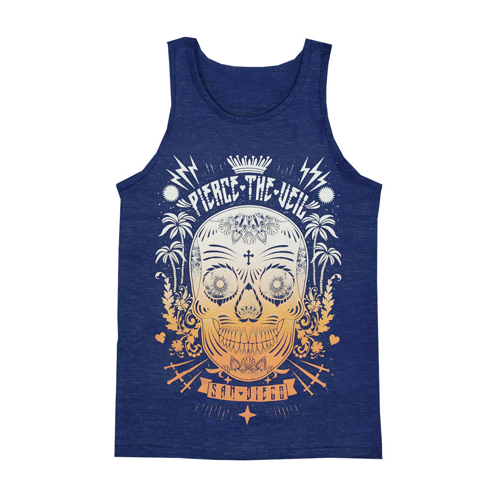 Fearless Records Store Merch Pierce The Veil Sugar Skull Tank Top Gifts For Pierce The Veils Lovers - Foxy23shop