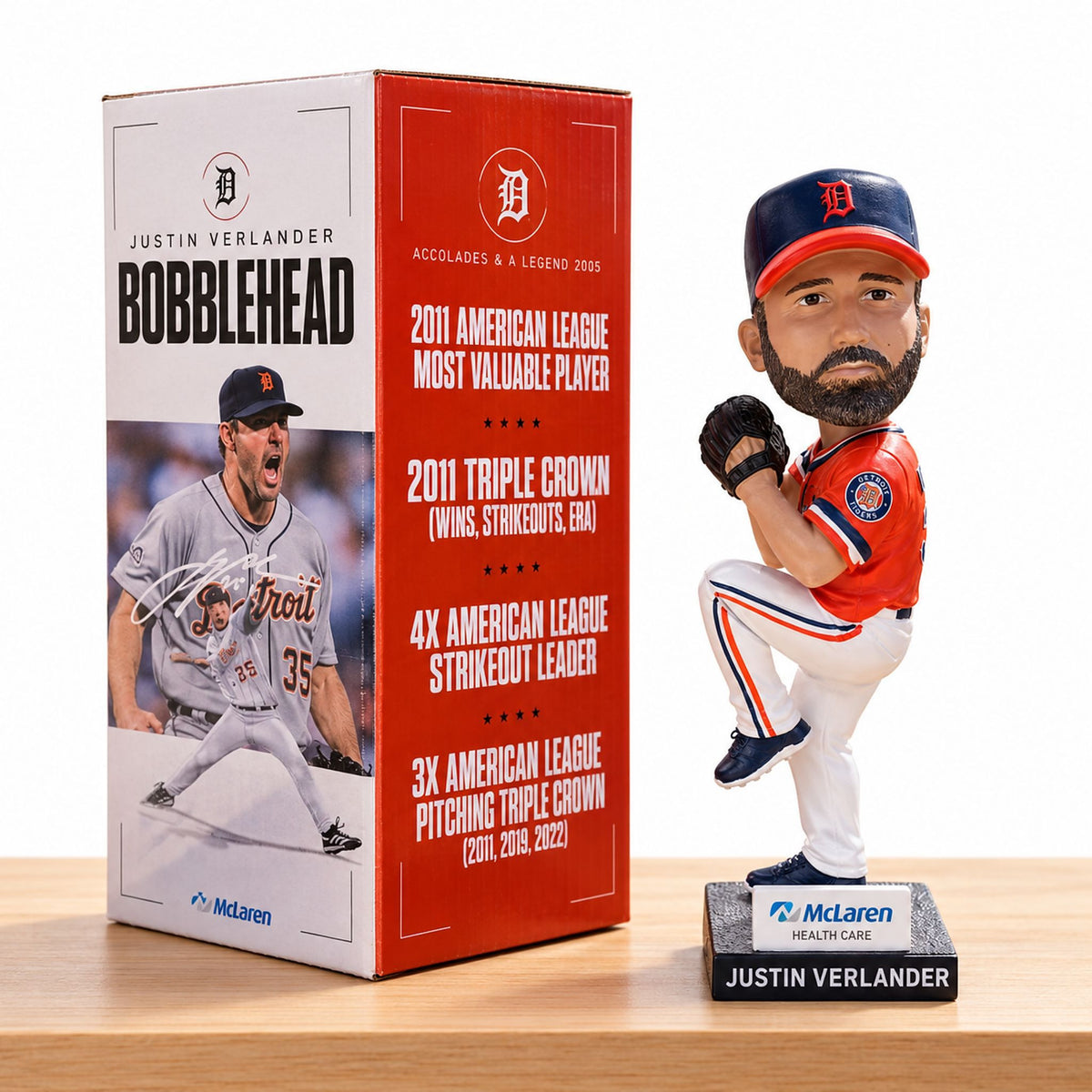 Detroit Tigers Justin Verlander 2026 Bobblehead Justin Verlander Figure Gifts For Fans - Foxy23shop
