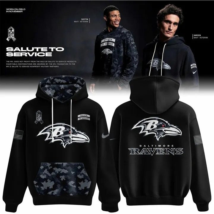 Baltimore Ravens Merch 2026 NFL Salute To Service Hoodie Football Fan Gears - Foxy23shop