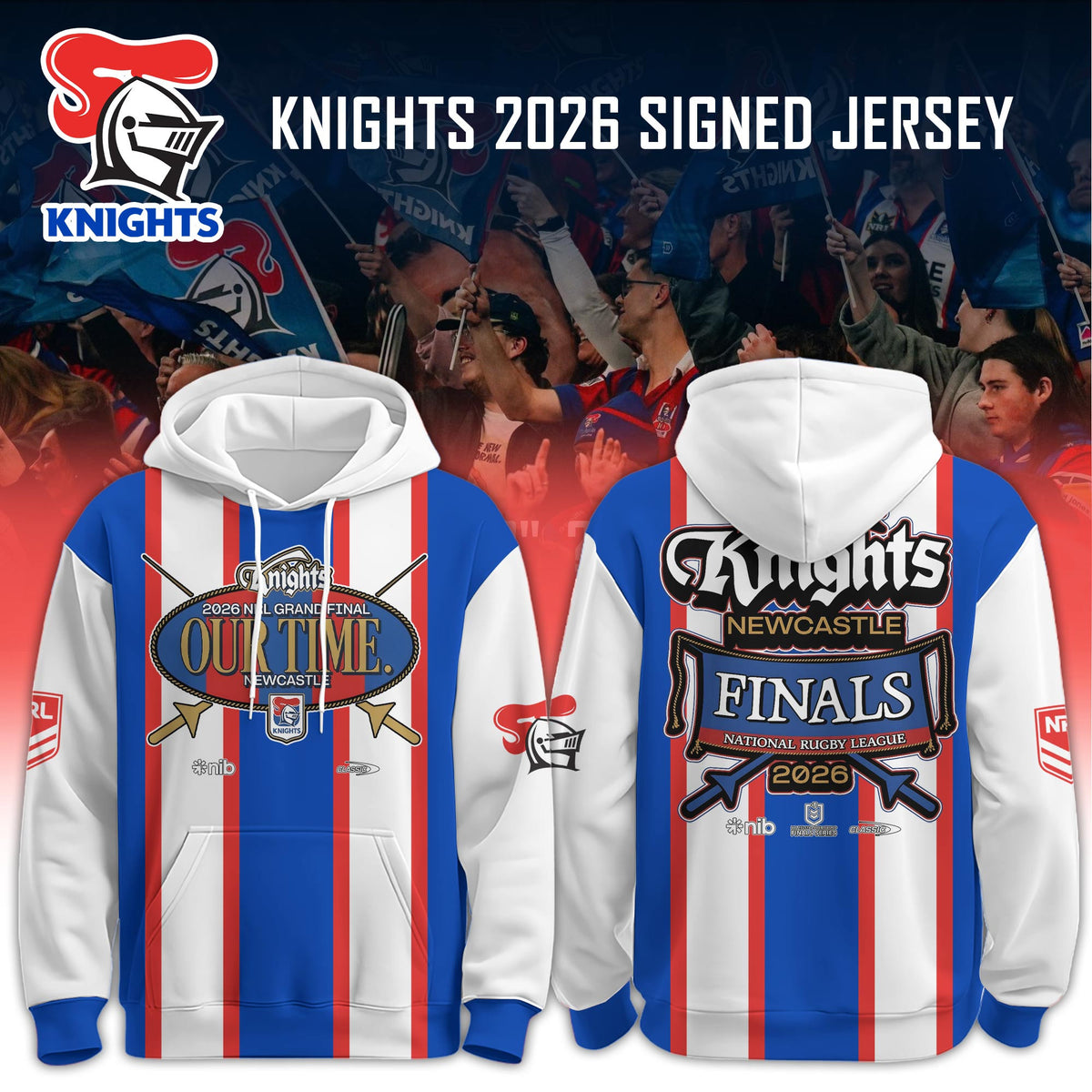 Newcastle Knights Merch 2026 Grand Final Our Time Hoodie Gifts For Rugby Fans - Foxy23shop