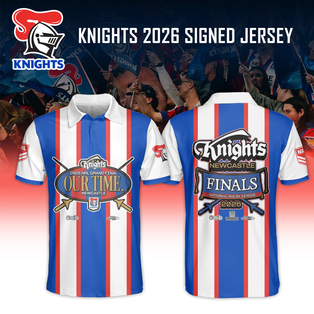 Newcastle Knights Merch 2026 Grand Final Our Time Polo Shirt Presents For Rugby Lover - Foxy23shop