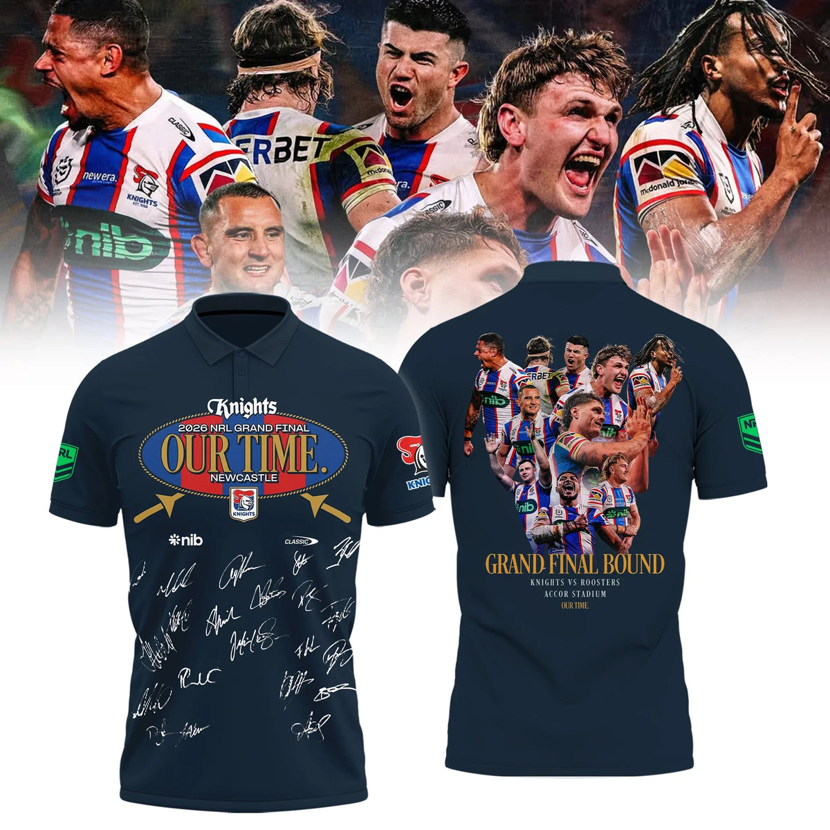 Newcastle Knights 2026 Grand Final Polo Shirt Newcastle Knights 2026 Grand Final Clothing - Foxy23shop