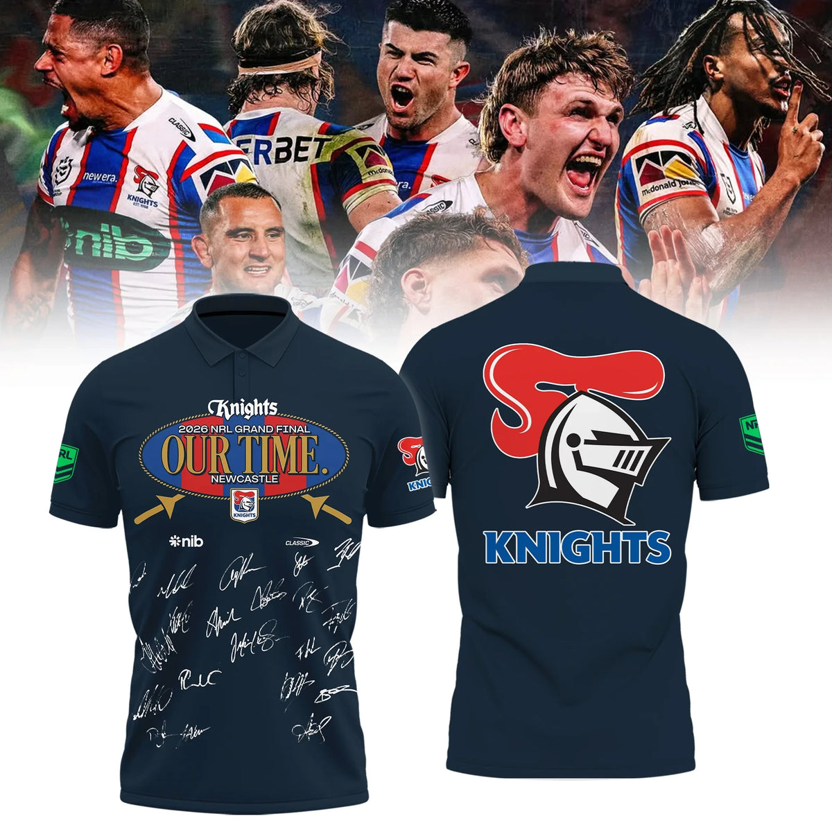 Newcastle Knights NRL 2026 Grand Final Signature T-Shirt Best Presents For Rugby Fans - Foxy23shop