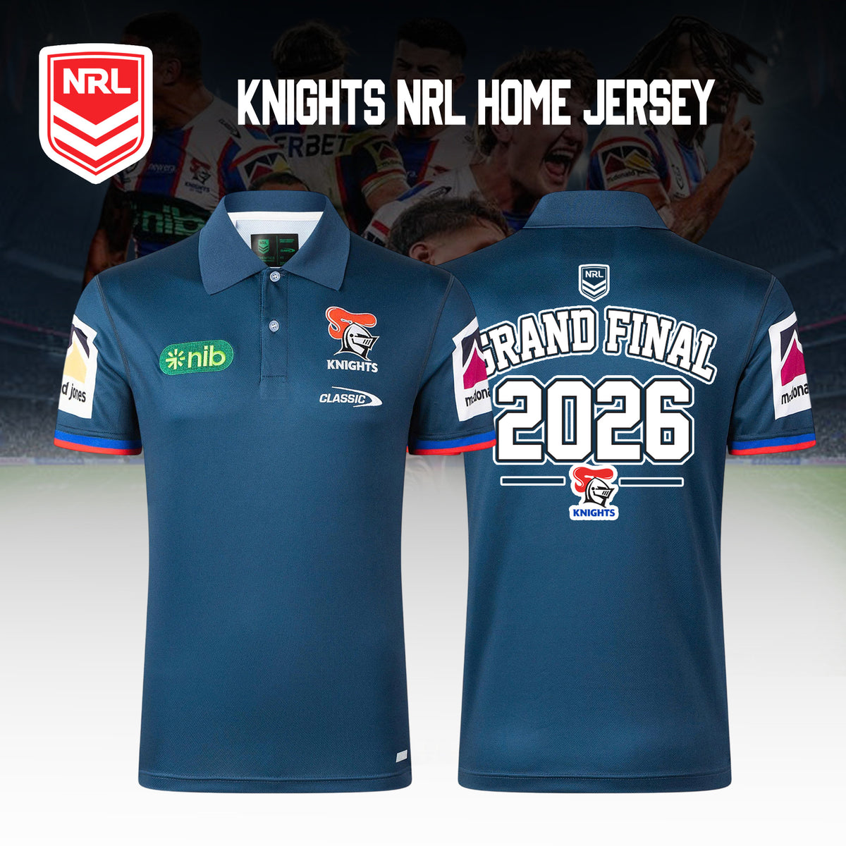 Newcastle Knights Merch 2026 Grand Final Polo Shirt Best Presents For Husband - Foxy23shop