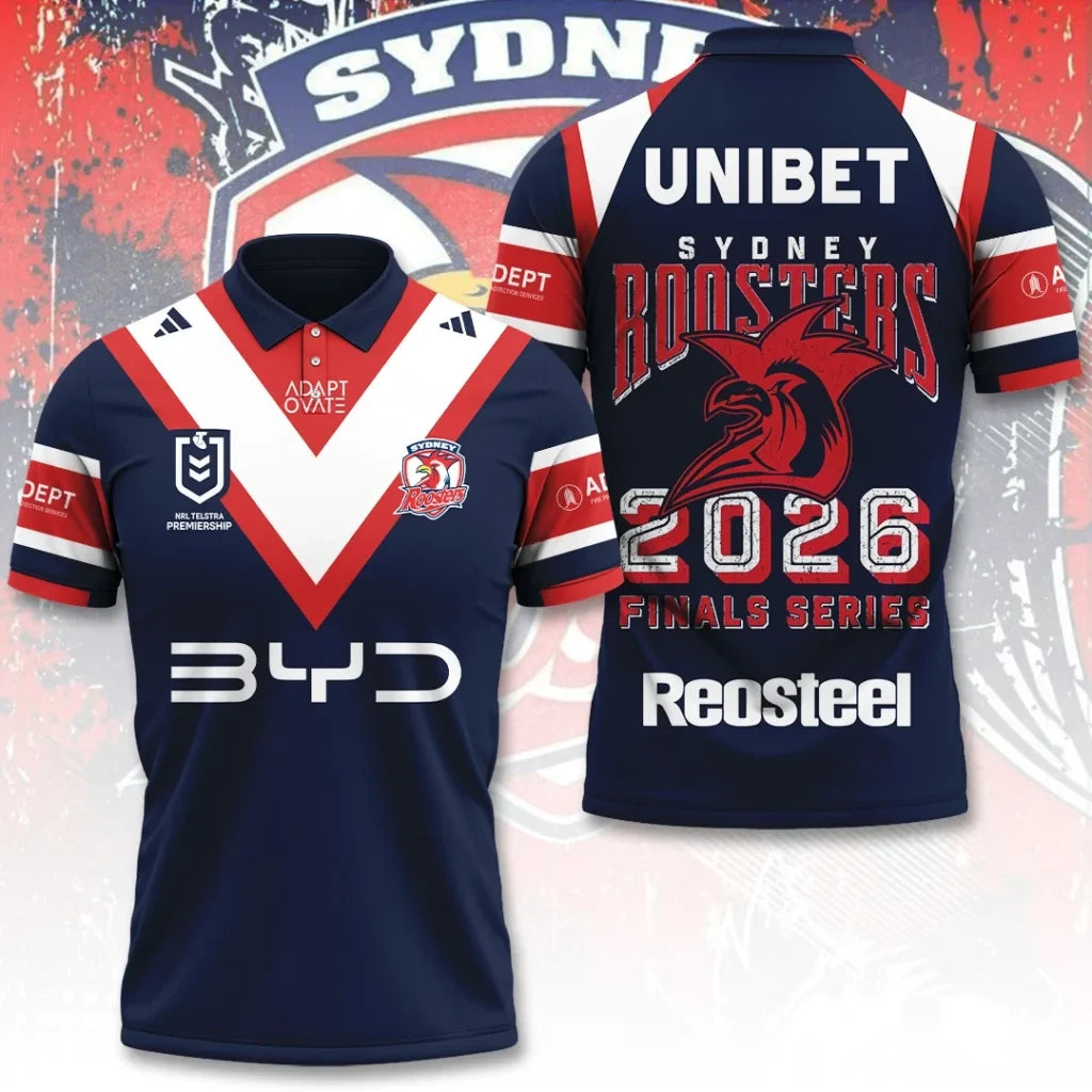 Sydney Roosters Merch 2026 Finals Series Supporter Polo Shirt Gifts For Rugby Lovers - Foxy23shop
