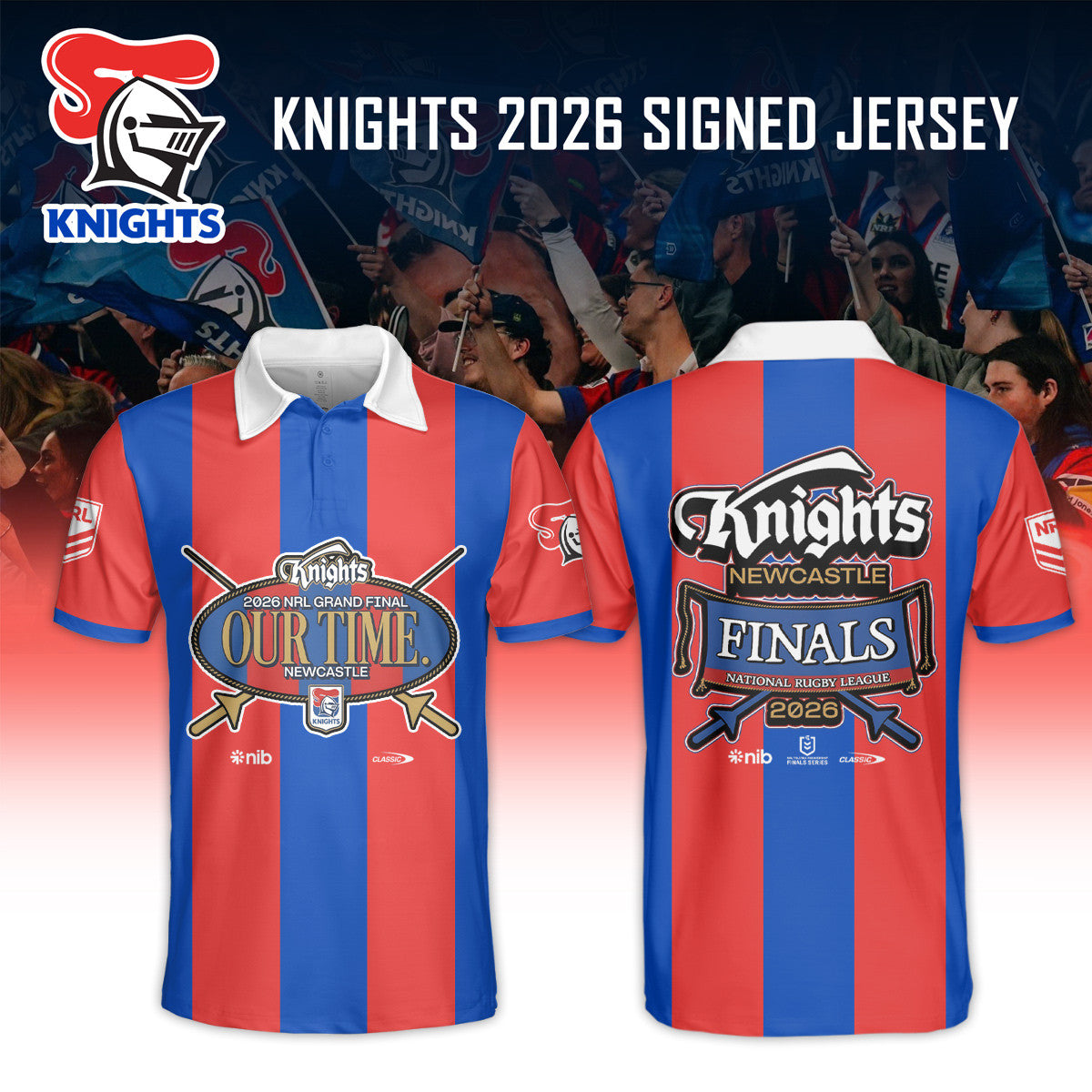 Newcastle Knights Merch 2026 Grand Final Our Time Polo Shirt Newcastle Knights Gear Gifts For Fan - Foxy23shop