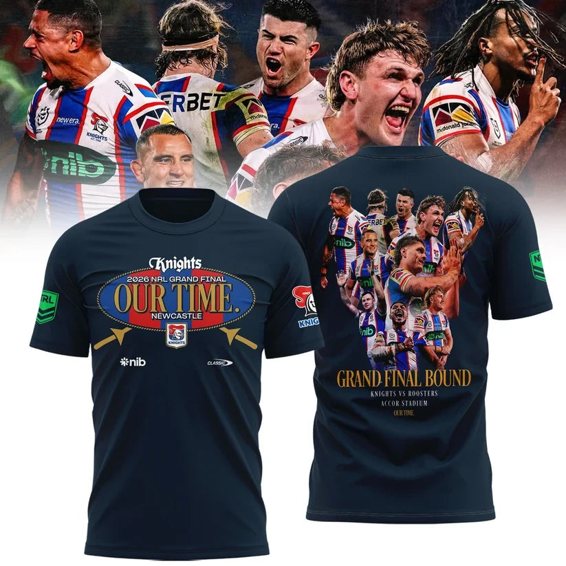 Newcastle Knights Merch 2026 Grand Final Our Time T-Shirt Rugby Lover Presents - Foxy23shop
