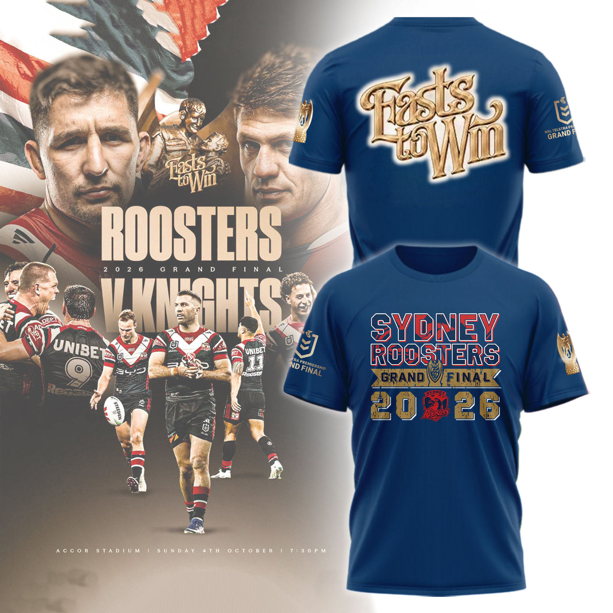Sydney Roosters Merch 2026 NRL Grand Final T-Shirt Presents For Rugby Lovers - Foxy23shop