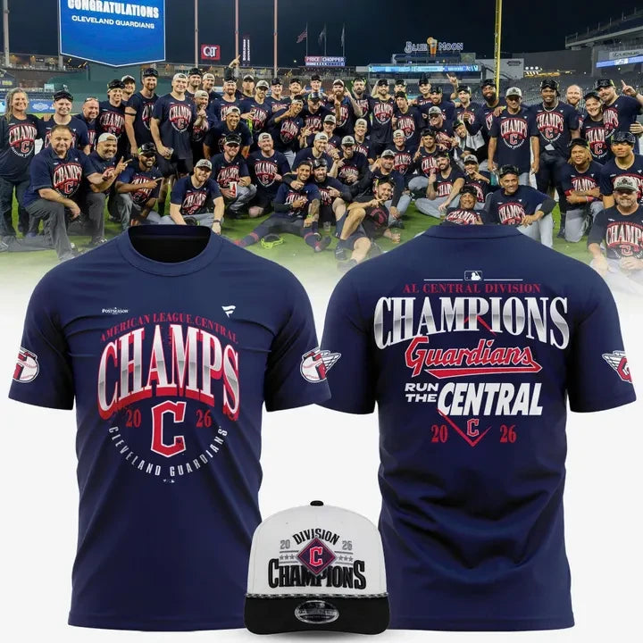 Cleveland Guardians Merch 2026 AL Central Division Champions Shirt Baseball Lover Presents - Foxy23shop