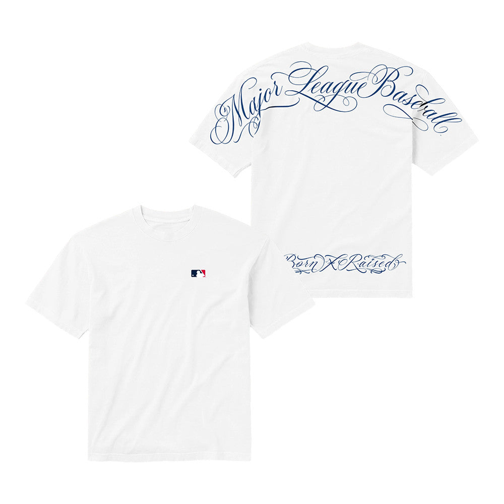 Born x Raised Store Merch MLB Major League Script T-Shirt Gifts For Baseball Lover - Foxy23shop