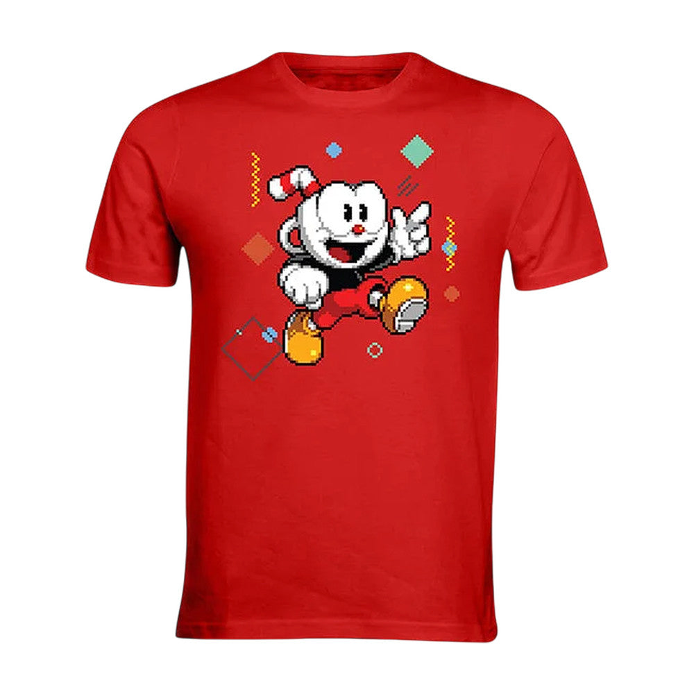 Black Screen Records Merch Mighty Cuphead Adventure Pixel Art Cuphead Shirt Black Screen Records Streetwear Apparel - Foxy23shop
