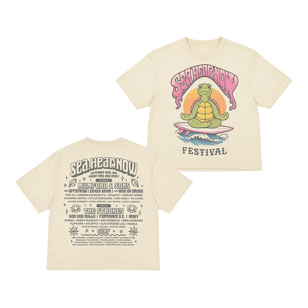 Sea Hear Now Festival Merch Turtle Lineup Cropped Shirt Music Lover Gifts - Foxy23shop