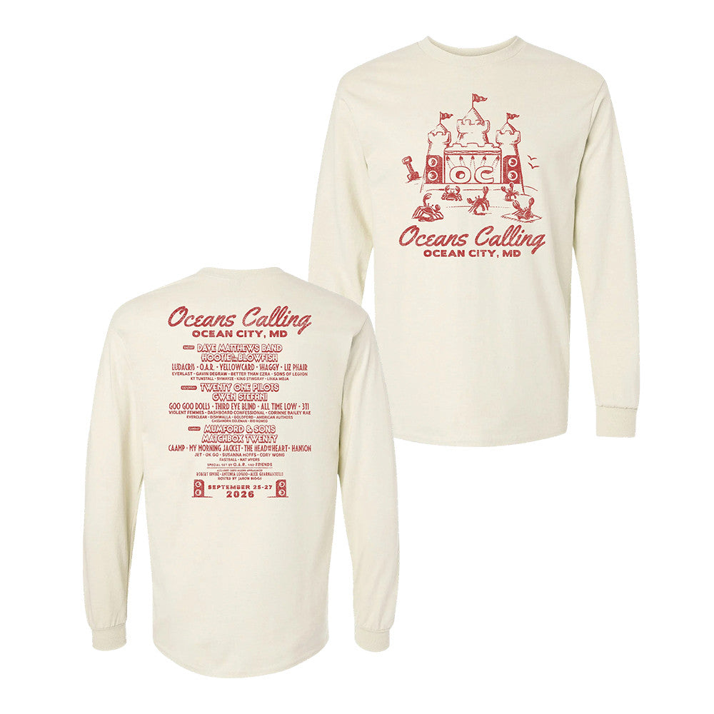 Oceans Calling Festival Merch Sand Castle Lineup Long Sleeve Shirt Presents For Music Lovers - Foxy23shop