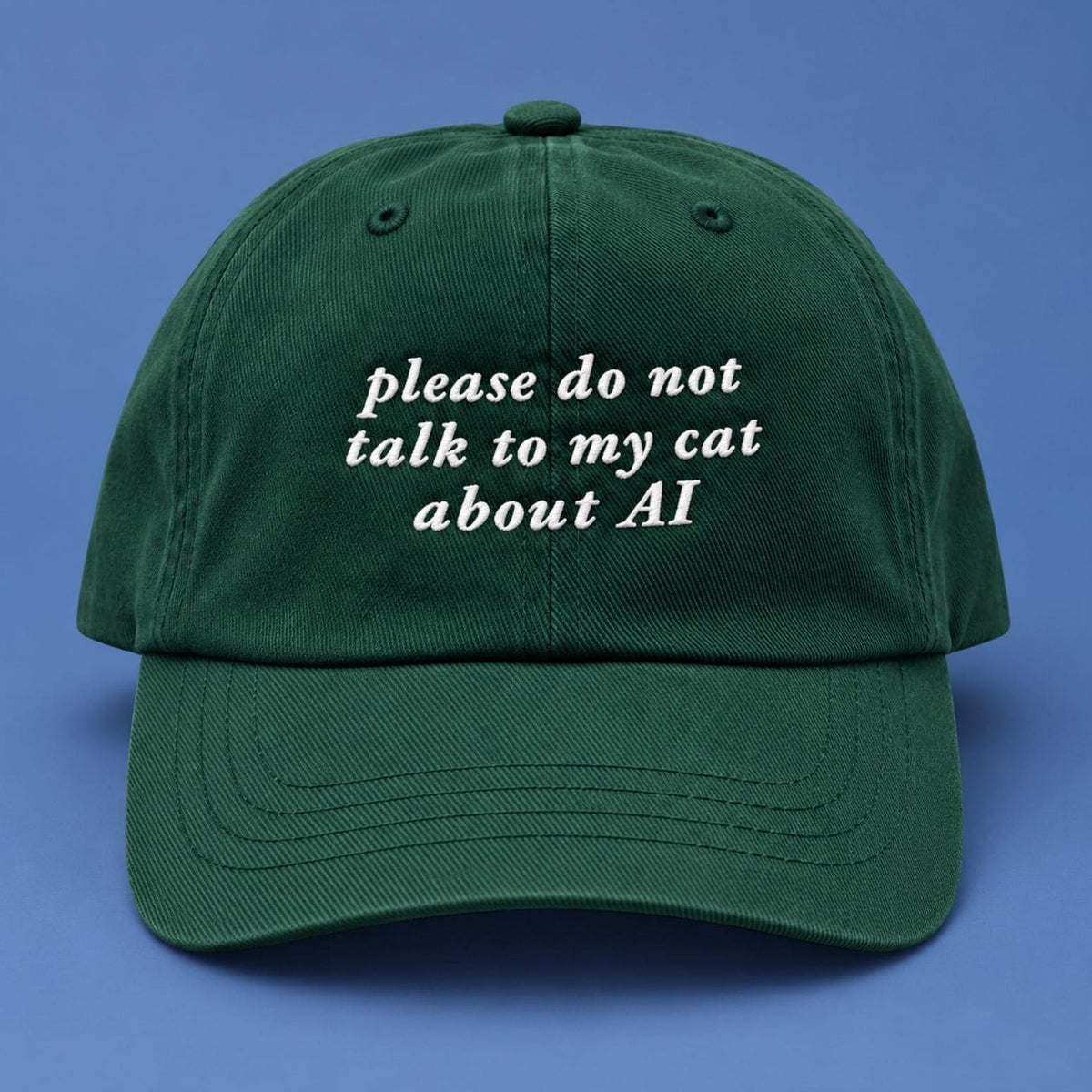 Please Do Not Talk To My Cat About AI Hat Funny Saying Baseball Cap - Foxy23shop