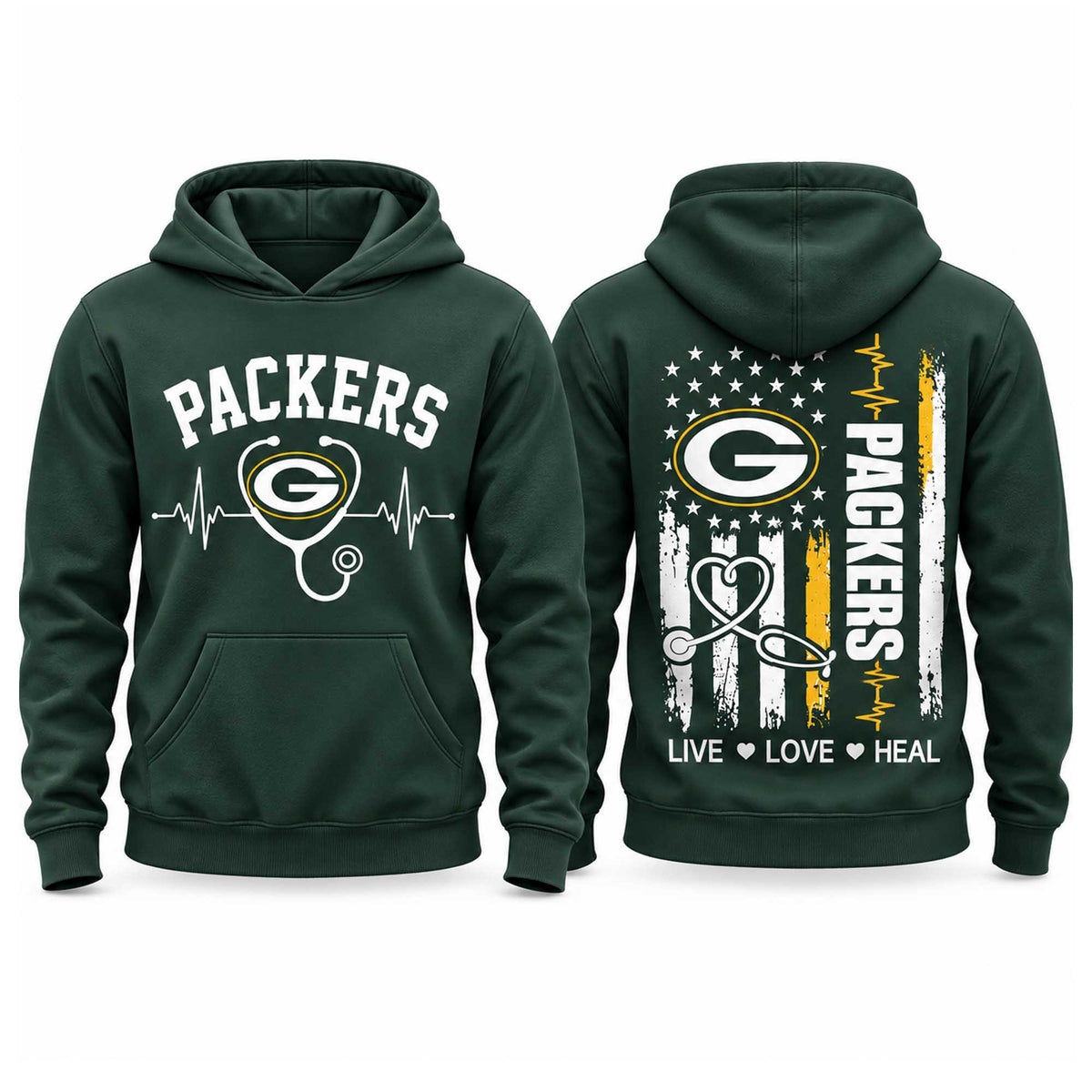 Green Bay Packers Nurse Appreciation Day 2026 Hoodie Green Bay Packers Hooded Sweatshirt - Foxy23shop