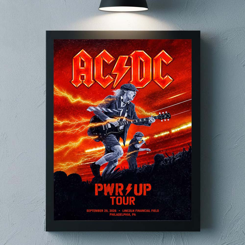 ACDC Philadelphia PA 2026 Pop Up Hard Rock Cafe Live Poster AC DC Concert Poster Music Lover Gifts - Foxy23shop