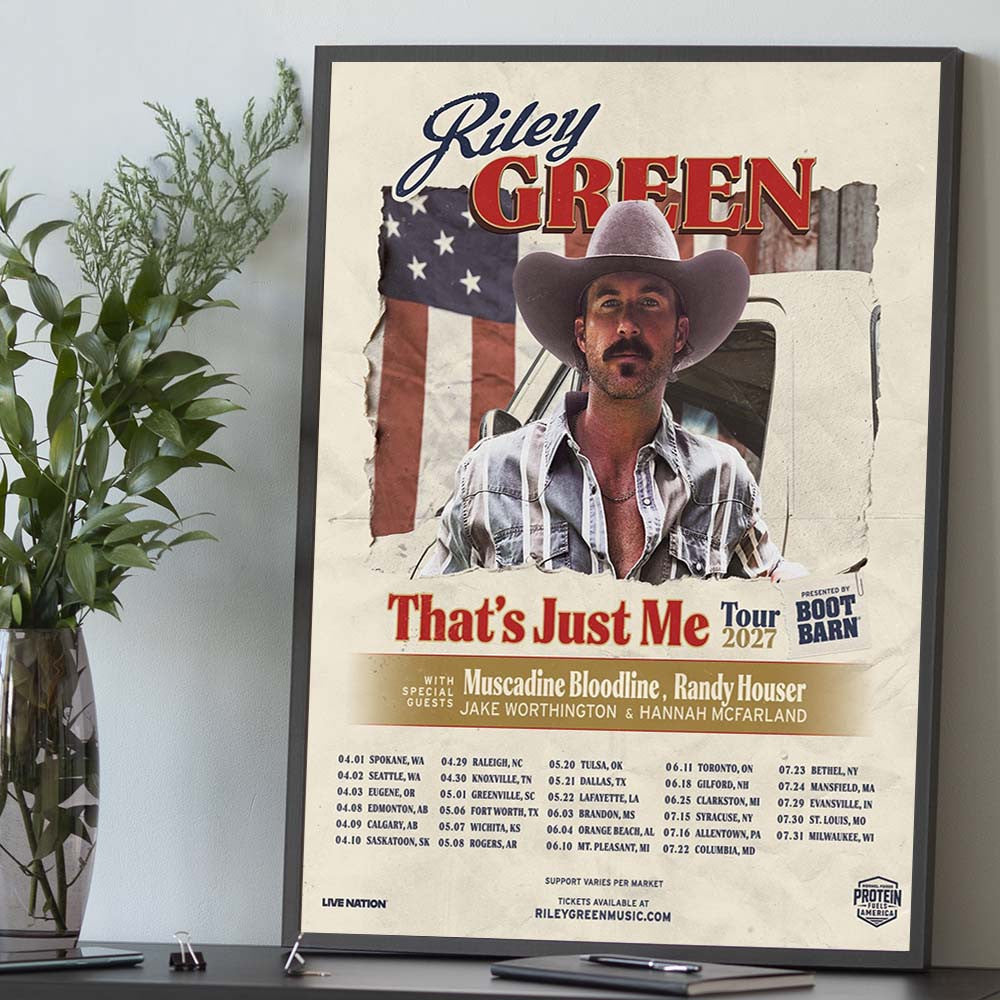 Riley Green That Just Me Tour 2027 Tour Dates Poster Riley Green Concert Poster Fan Gifts - Foxy23shop