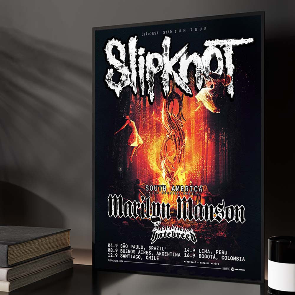 Marilyn Manson With Slipknot Tour Dates South America 2027 Poster Marilyn Manson Concert Poster Fan Gifts - Foxy23shop