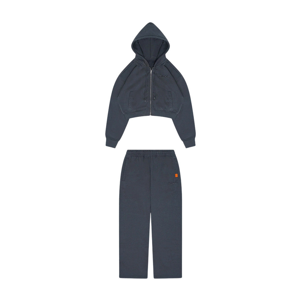 Sana Merch Core Set Cropped Zip Hoodie And Sweatpants Sana Clothing Line - Foxy23shop