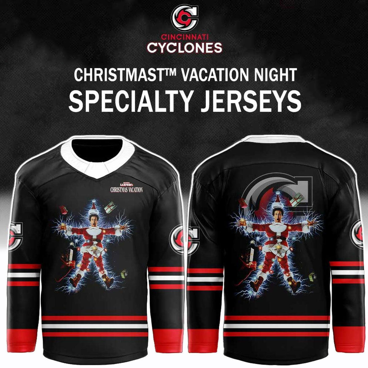 Cincinnati Cyclones X National Lampoons Christmas Hockey Jersey Cincinnati Cyclones Merch Fan Gear - Foxy23shop
