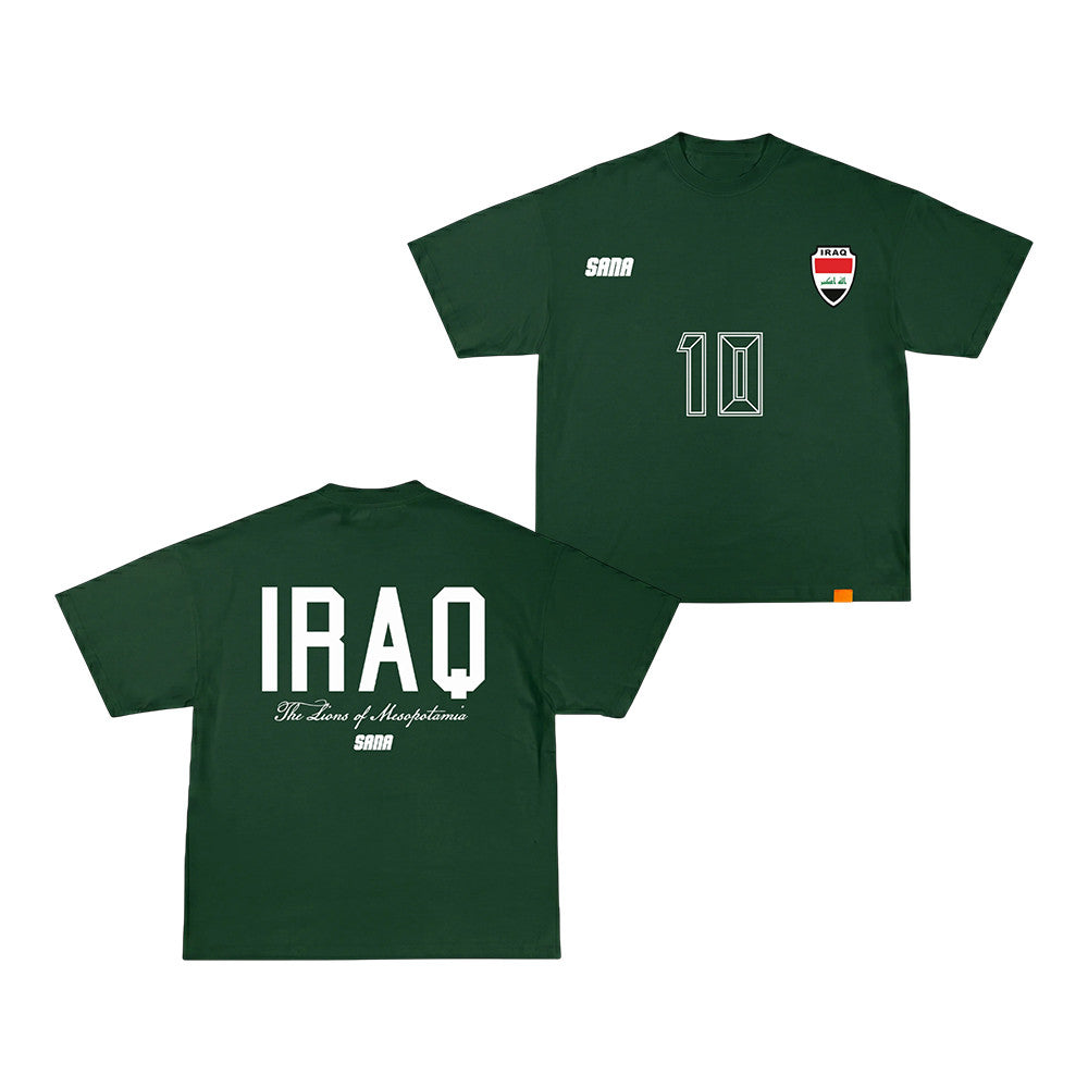 Sana Merch Iraq Soccer Green T-Shirt Presents Idea For Boyfriend - Foxy23shop