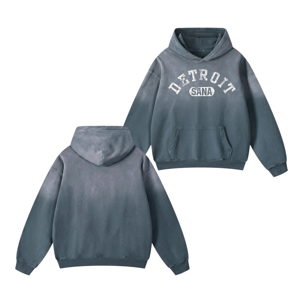 Sana Merch Detroit Sun Faded Hoodie Sana Hooded Sweashirt Gift Ideas For Besties - Foxy23shop