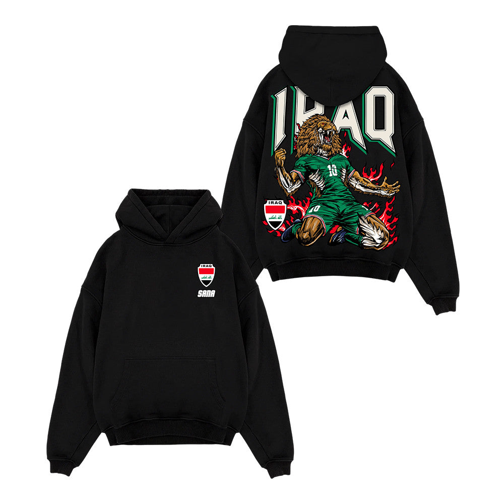 Sana Merch Irag Lion Black Hoodie Sana Hooded Sweatshirt Presents For Fans - Foxy23shop