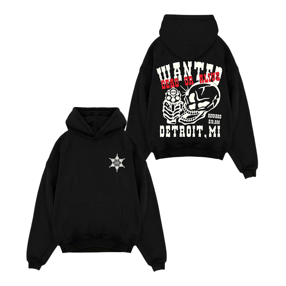 Sana Merch Merch Wanted Skull Blaack Hoodie Best Presents For Brother - Foxy23shop