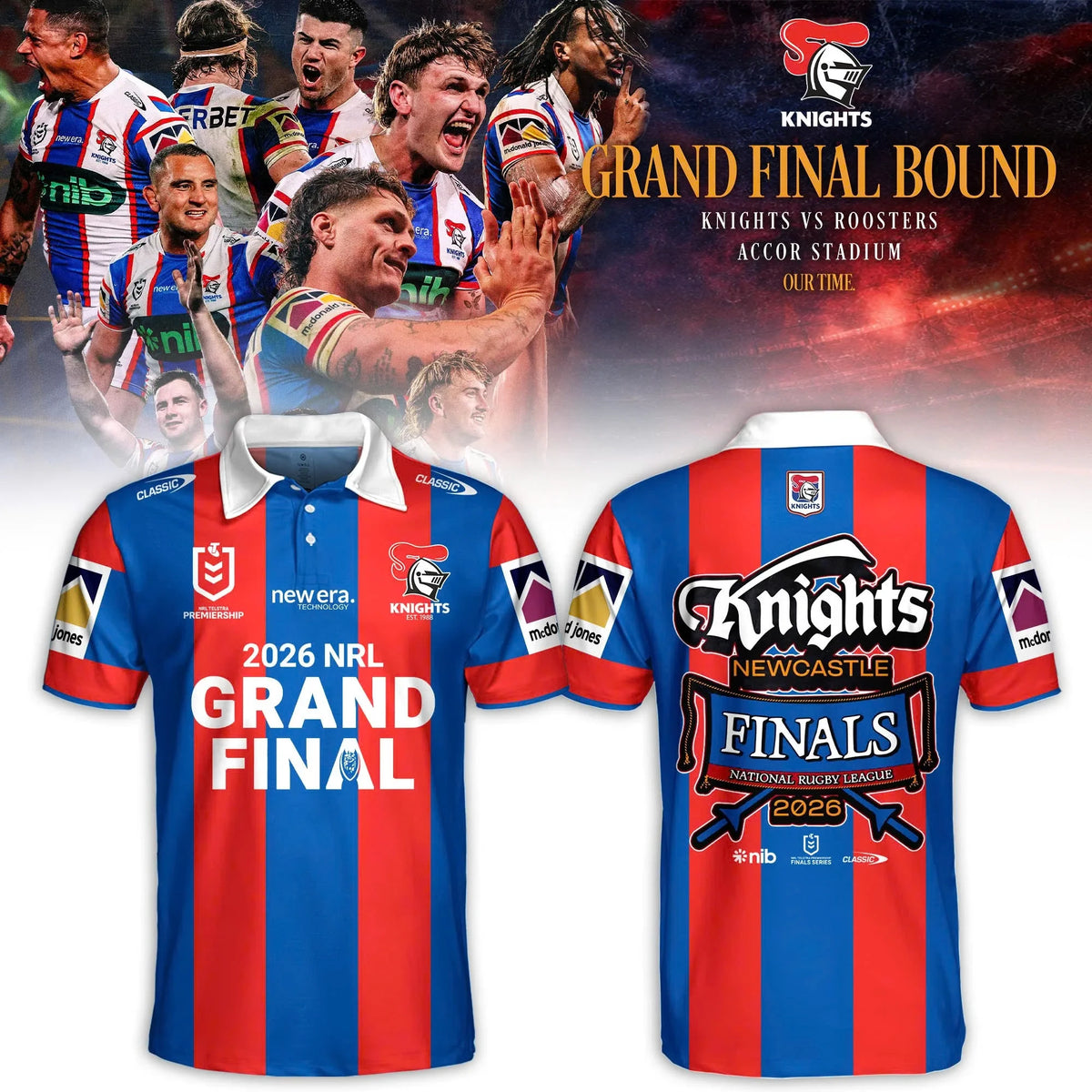 Newcastle Knights Merch 2026 Grand Final Bound Polo Shirt Gifts For Rugby Lovers - Foxy23shop